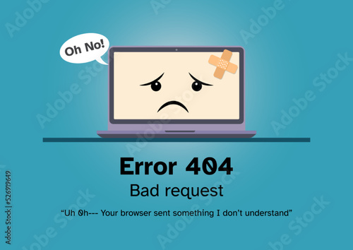 vector of Website error 400 bad request artwork depicts