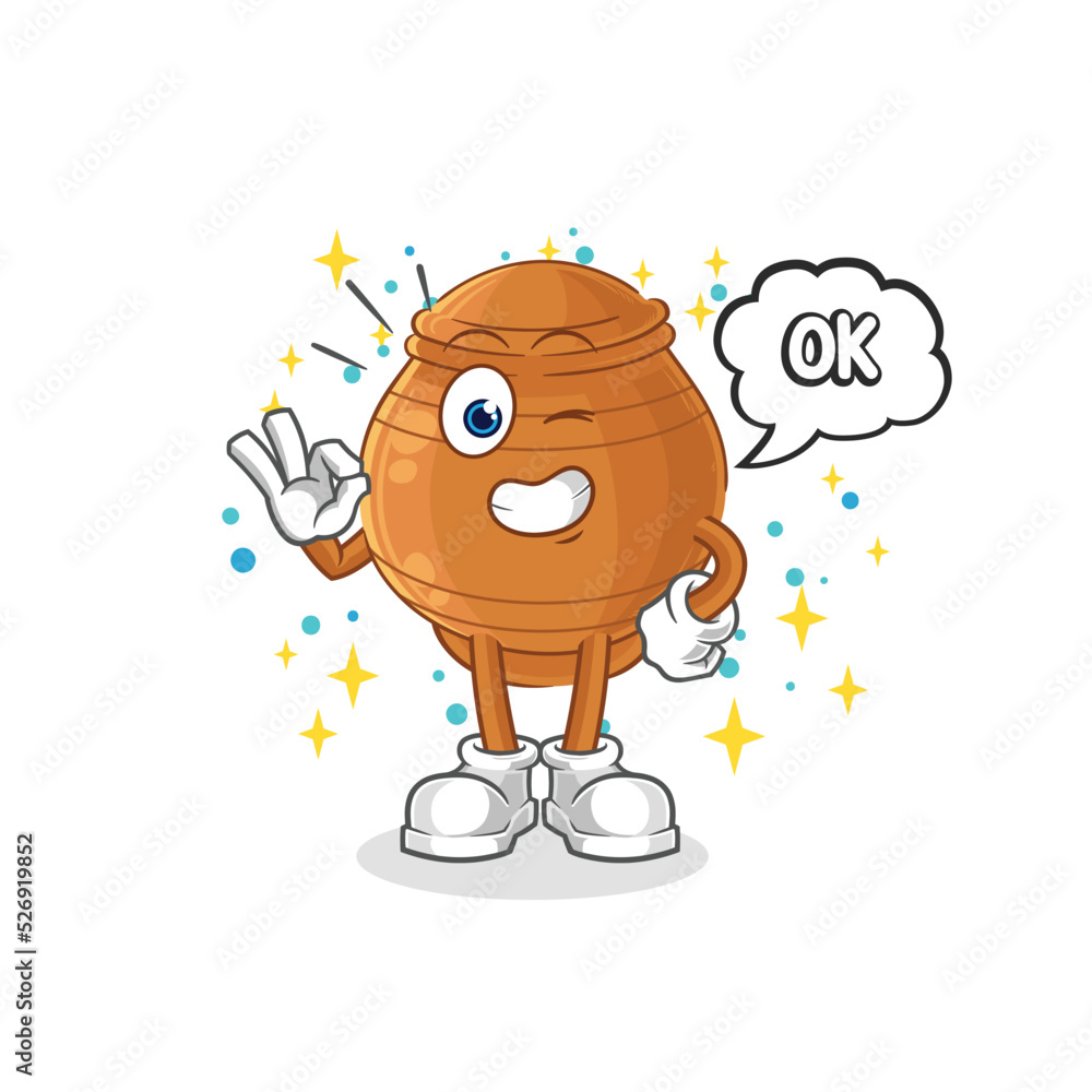 clay pot agree mascot. cartoon vector clay pot agree mascot. cartoon vector