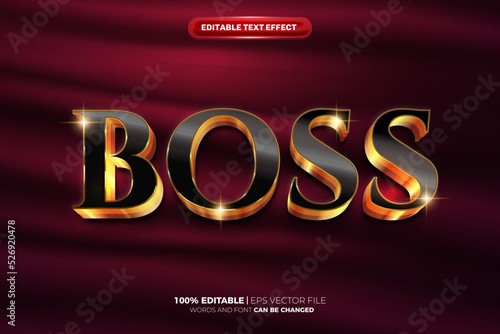 Boss black golden luxury lord 3d editable text effect