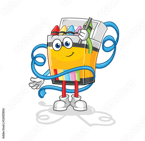 crayon Rhythmic Gymnastics mascot. cartoon vector