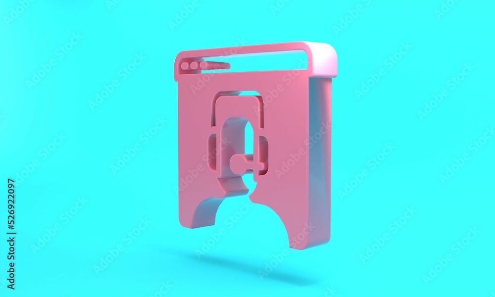 Pink Telephone 24 hours support icon isolated on turquoise blue background. All-day customer support call-center. Full time call services. Minimalism concept. 3D render illustration Pink Telephone 24 hours support icon isolated on turquoise blue background. All-day customer support call-center. Full time call services. Minimalism concept. 3D render illustration