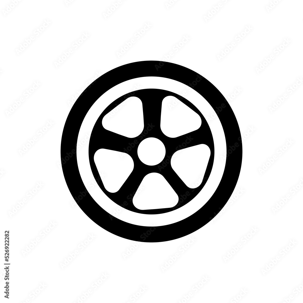 Racing Car Tires Icon Or Sports Car Tires Icon Vector Silhouette For Apps And Website