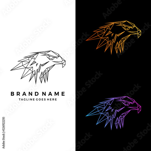 Geometric polygonal eagle logo design vector illustration
