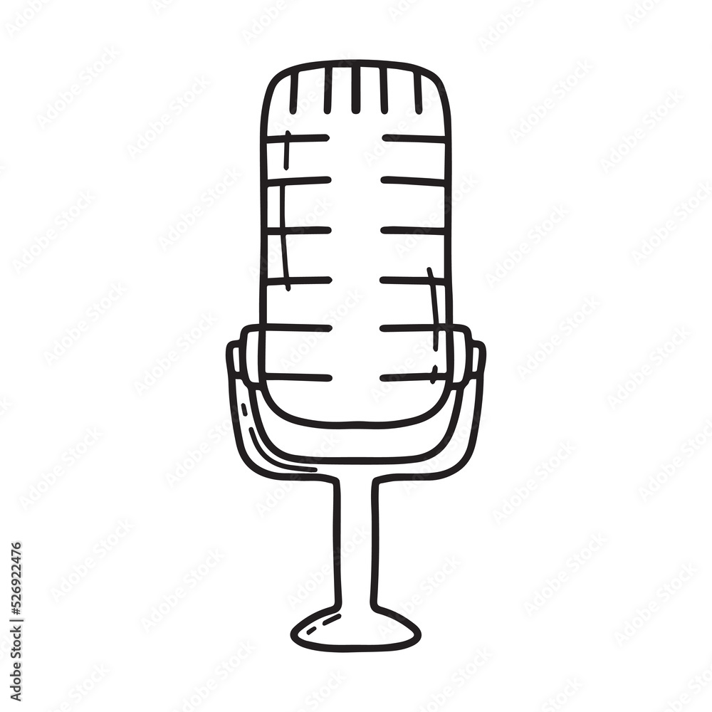 Microphone. Microphone in doodle style. Vector illustration. Microphone. Microphone in doodle style. Vector illustration.