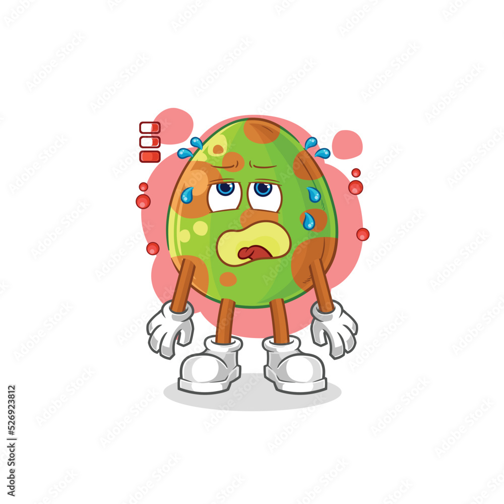 dinosaur egg low battery mascot. cartoon vector dinosaur egg low battery mascot. cartoon vector