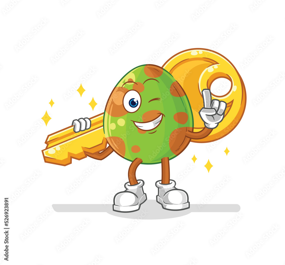 dinosaur egg carry the key mascot. cartoon vector dinosaur egg carry the key mascot. cartoon vector