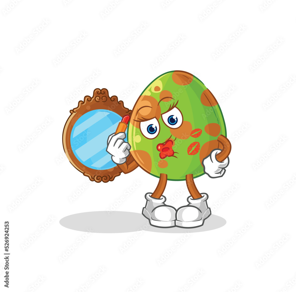 Naklejka premium dinosaur egg make up mascot. cartoon vector
