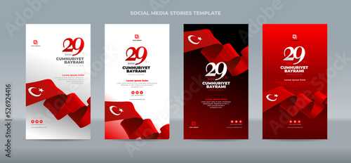 29 Ekim Cumhuriyet Bayrami Turkiye or Turkey Republic Day - Stories Social Media Post Template