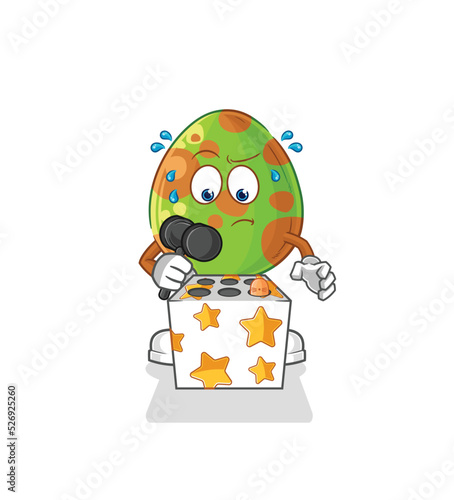 dinosaur egg play whack a mole mascot. cartoon vector