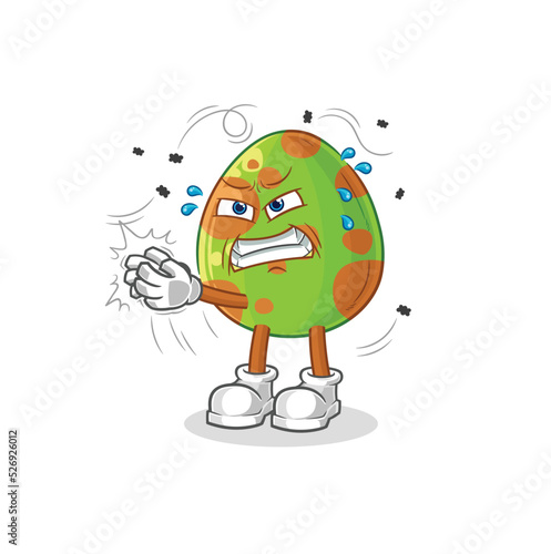 dinosaur egg swat fly character. cartoon mascot vector