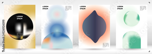 Futuristic  Fluid Gradient Vector Cover. Holographic Abstract Background Poster Design Template. Minimal Neon Design Concept for Your Business Card, Annual Report, Catalogs, Brochure.