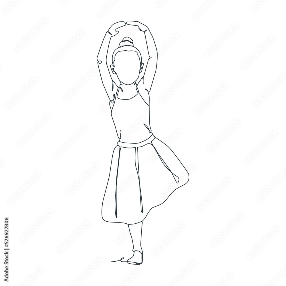 continuous line illustration of ballet dancer continuous line illustration of ballet dancer