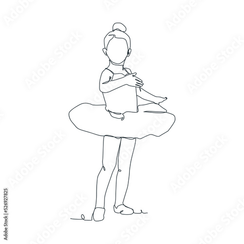 continuous line illustration of ballet dancer