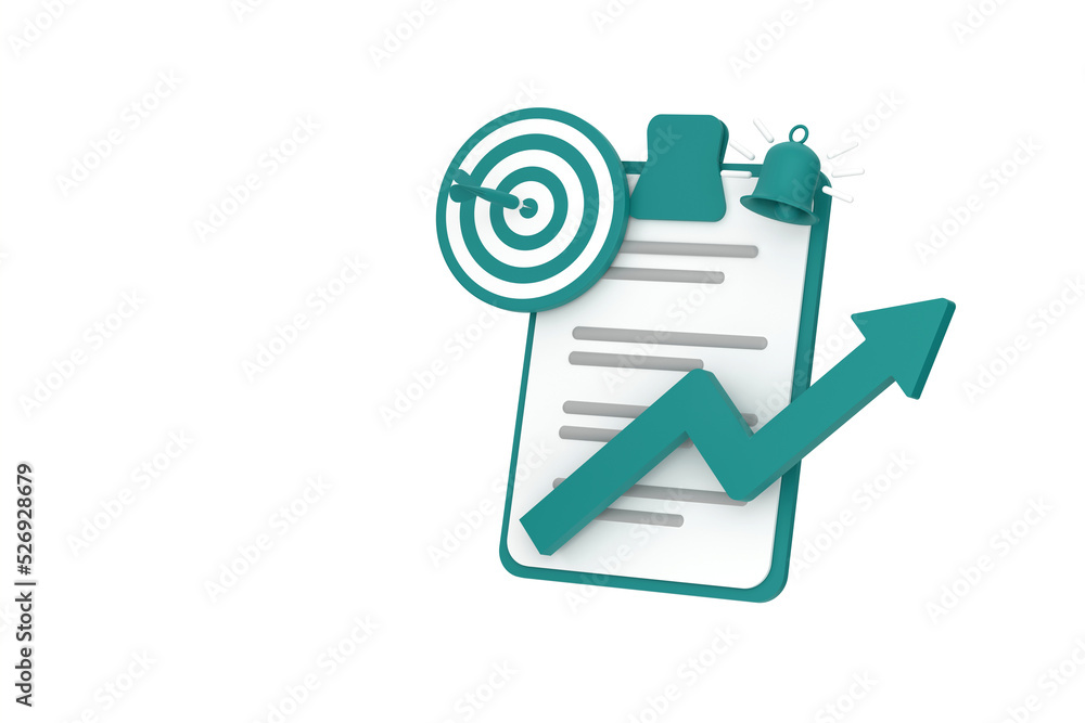 Clipboard and darts to success business concept Clipboard and darts to success business concept