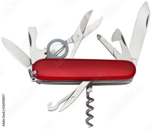 Swiss army knife isolated photo