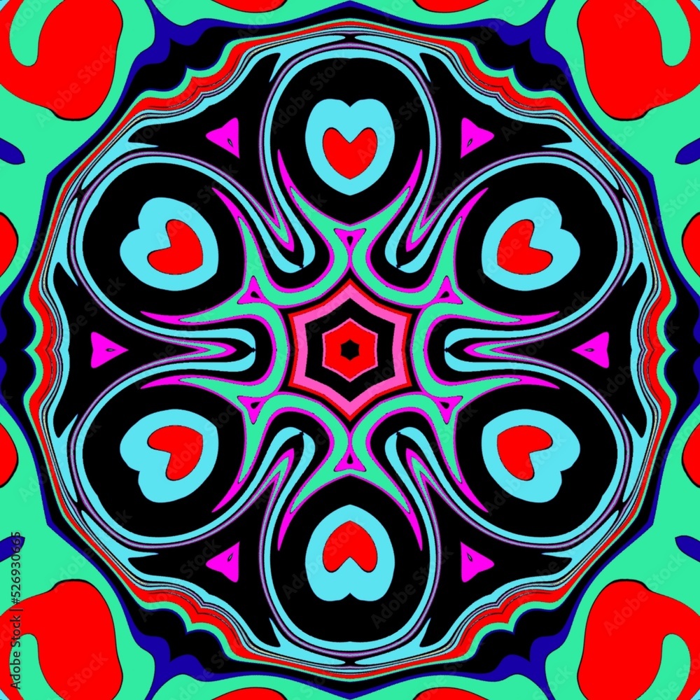 Naklejka premium Mandala psychedelic abstract