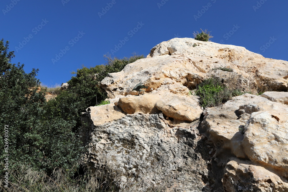 Rocks and cliffs in the mountains in northern Israel. Rocks and cliffs in the mountains in northern Israel.