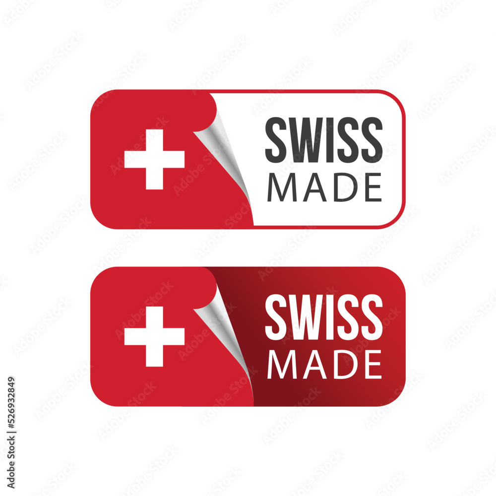 Vetor de swiss made tag label. sticker, eps, logo, icon for business
