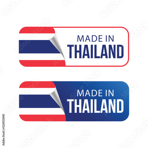 Made in Thailand tag label. sticker, eps, logo, icon for business product. vector illustration 