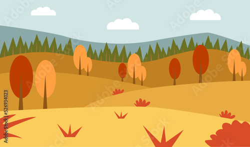 autumn trees vector illustration