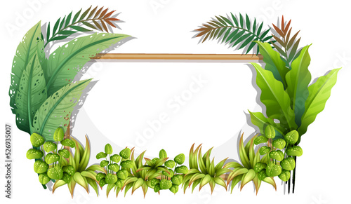 Frame template with tropical leaves