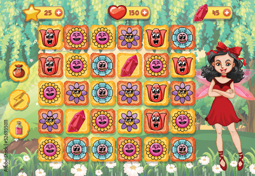 A game background template with elements