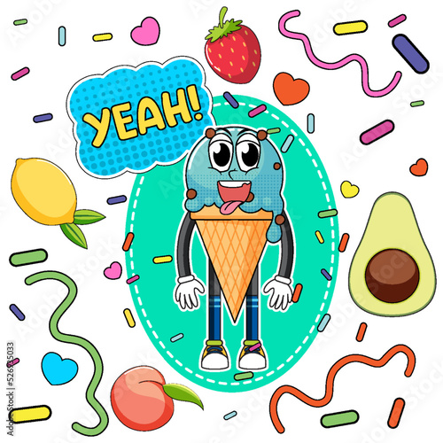 Sweet ice cream seamless pattern