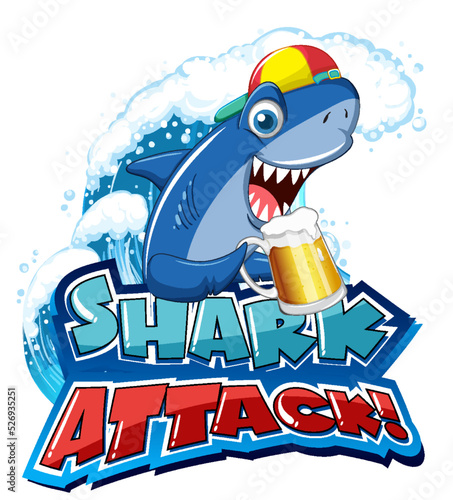 Font design for words shark attack