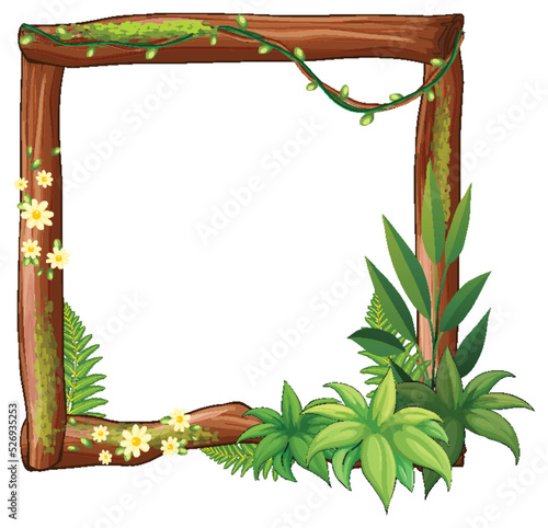 Frame of liana branches and leaves