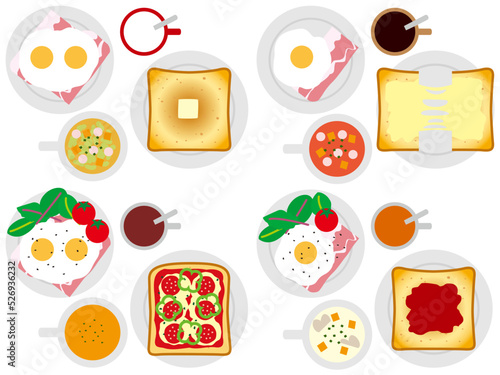 ベーコンエッグ食P