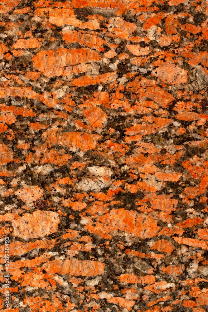 Vertical texture of red granite.