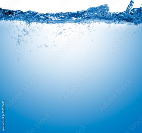 water surface isolated on white background with bubbles