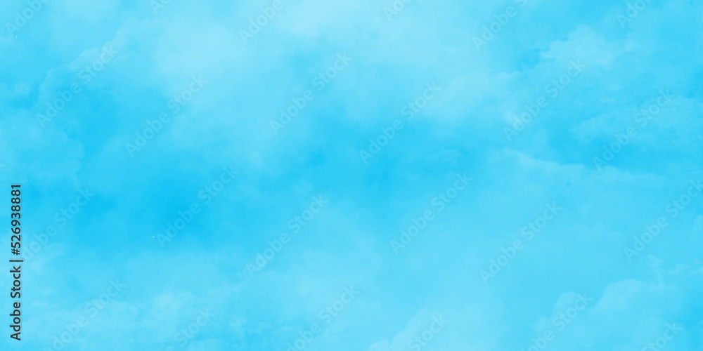 Brush painted cloudy blue sky with tiny clouds, summer background with white puffy clouds, blue clouds on bright shinny and cloudy natural sky.