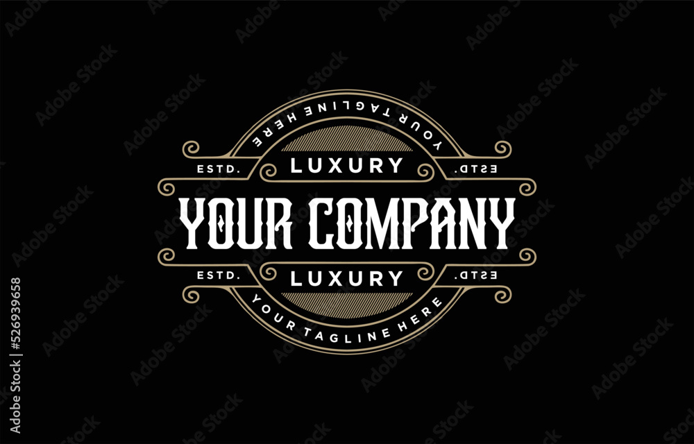 Luxury vintage logo template design for label