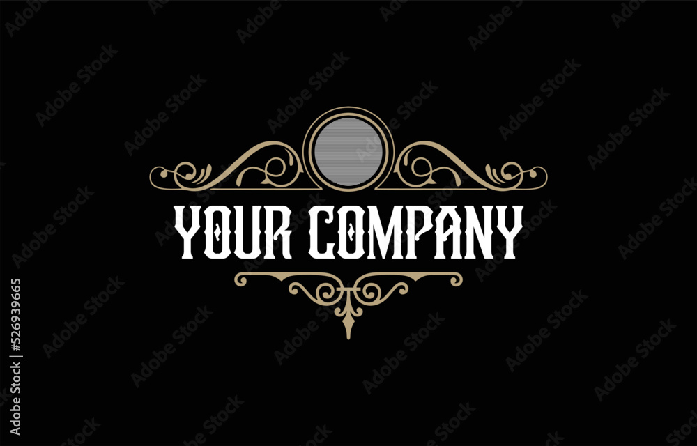Fototapeta premium Ornate Vintage Logo Design Illustration