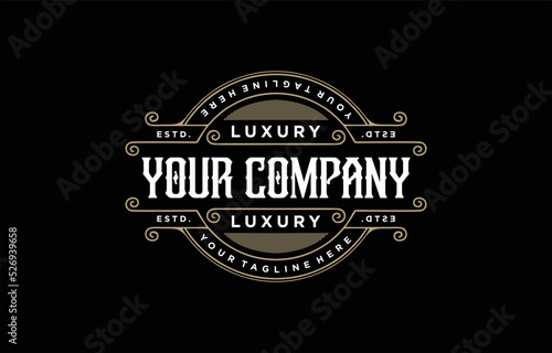 Luxury vintage logo template design for label