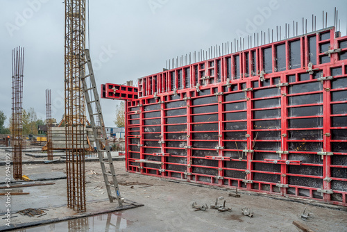 Wall formwork in housing construction.