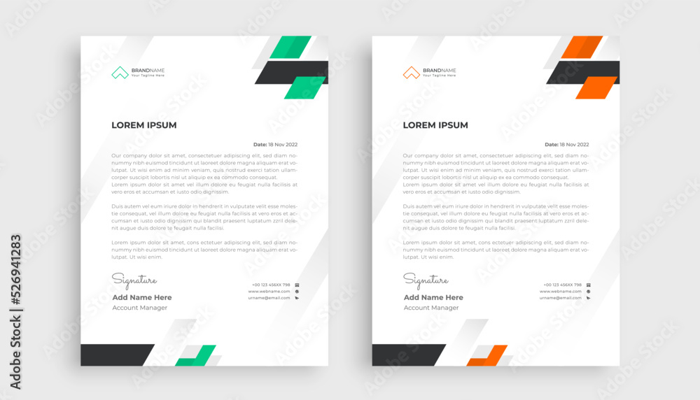 Obraz premium Professional creative letterhead template design for your business