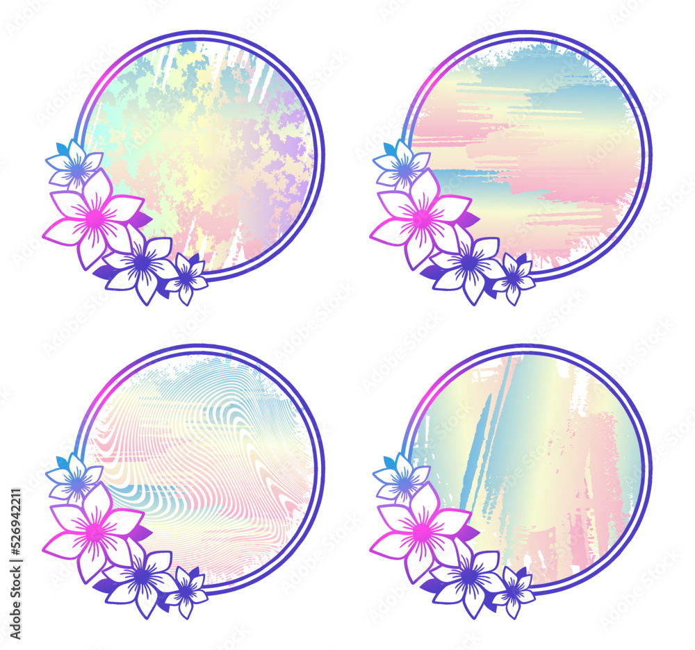 Floral Frame Set Design Vector, Flower Frame Set Design Vector Stock ...