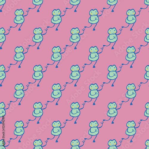 Frog Diagonal Seamless Pattern
