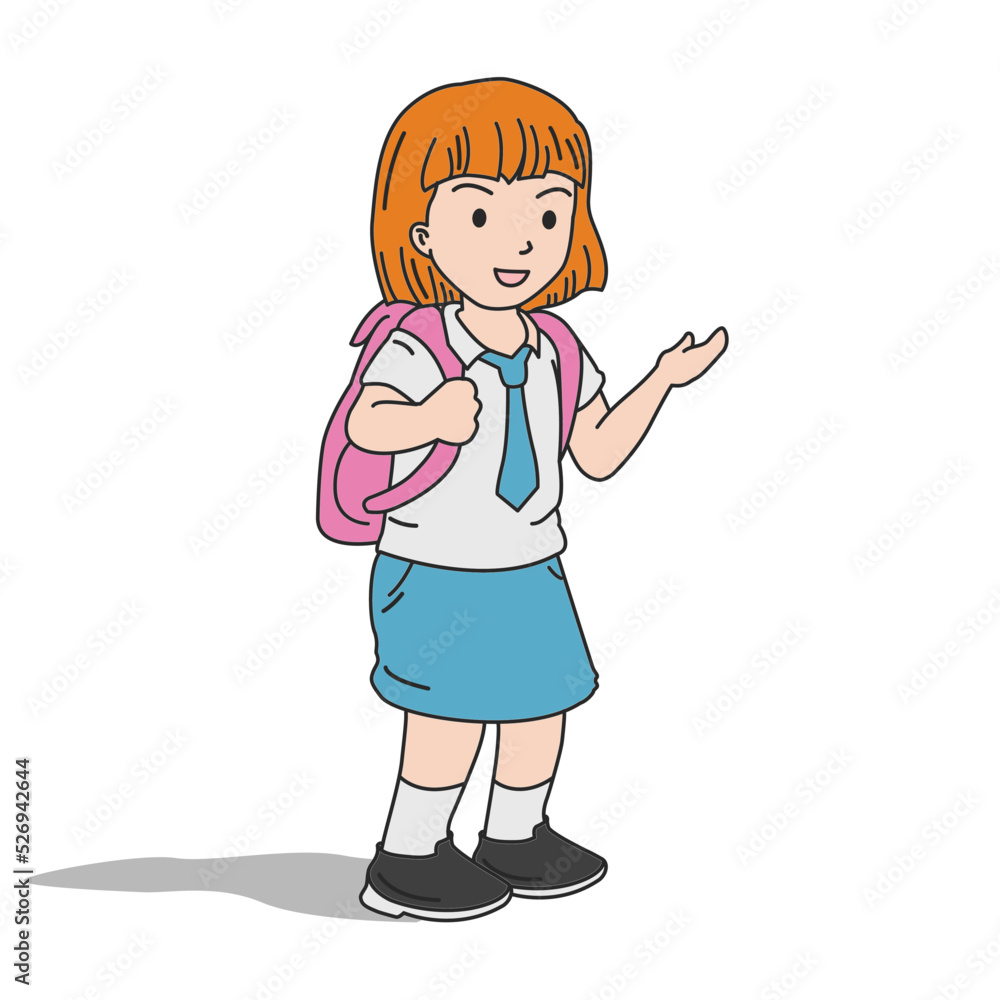 character girl school uniform vector illustration character girl school uniform vector illustration