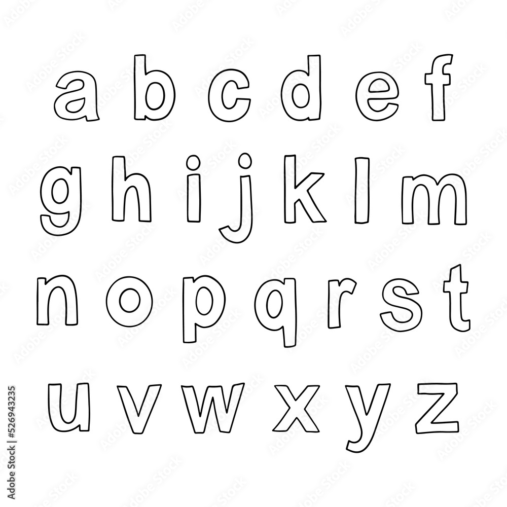 alphabets hand drawn lowercase letter alphabets hand drawn lowercase letter