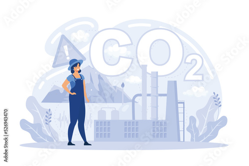 Environmental, ecological problems air and atmosphere pollution, causes of climate change. Record high levels of carbon dioxide co2 atmosphere. Carbon footprint and its consequences.