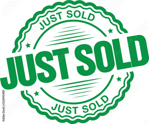 Just Sold. Vector Green Stamp.