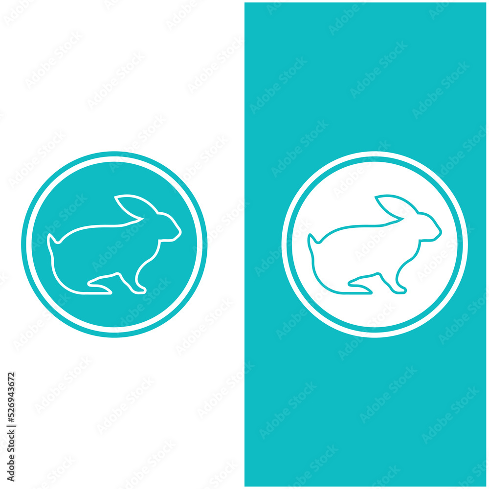 set of creative rabbit with slogan template icon image set of creative rabbit with slogan template icon image