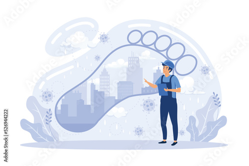 Environmental, ecological problems air and atmosphere pollution, causes of climate change. Record high levels of carbon dioxide co2 atmosphere. Carbon footprint and its consequences.