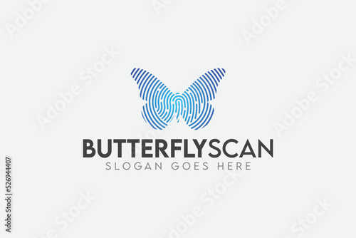 Butterfly Scan Logo, Technology Logo Vector EPS