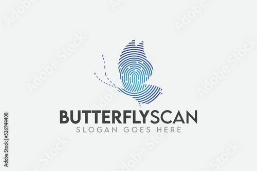 Butterfly Scan Logo, Technology Logo Vector EPS