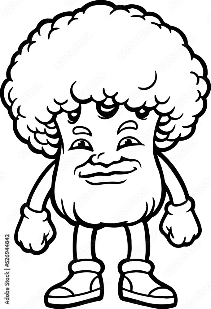 Broccoli Cartoon Coloring Book Vector illustrations for your work Logo, mascot merchandise t-shirt, stickers and Label designs, poster, greeting cards advertising business company or brands.
