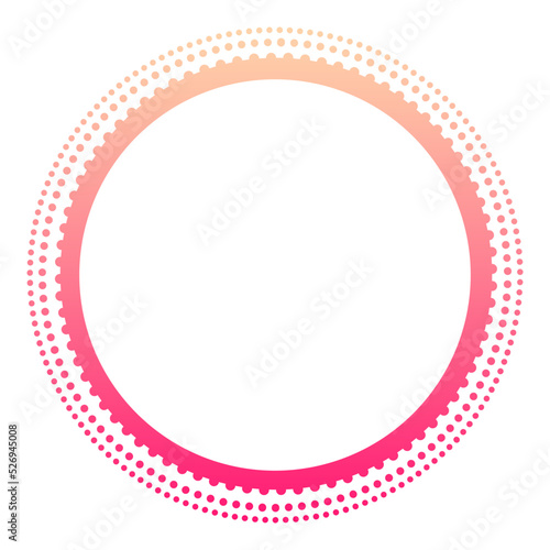 gradient round frame with dotted outline 
